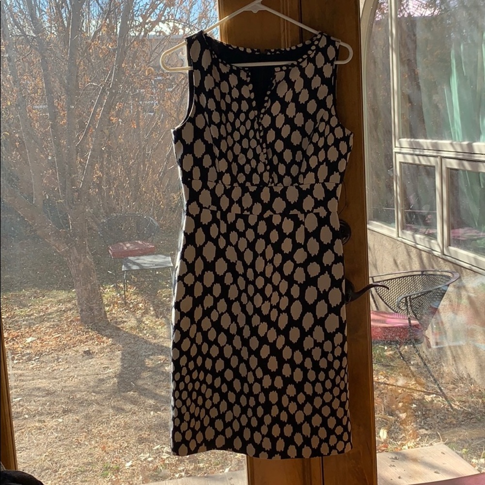 Black and cream Antonio Melani printed dress.